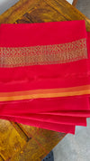 Beige and red banarasi silk saree