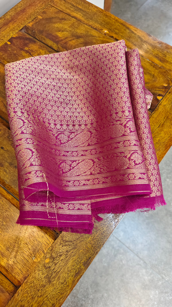Lavender and pink georgette banarasi silk saree