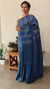 Classic blue tussar silk saree - 71DG