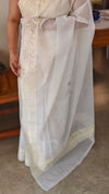Off white and light yellow net kota saree