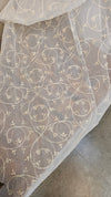 Off white and light yellow net kota saree