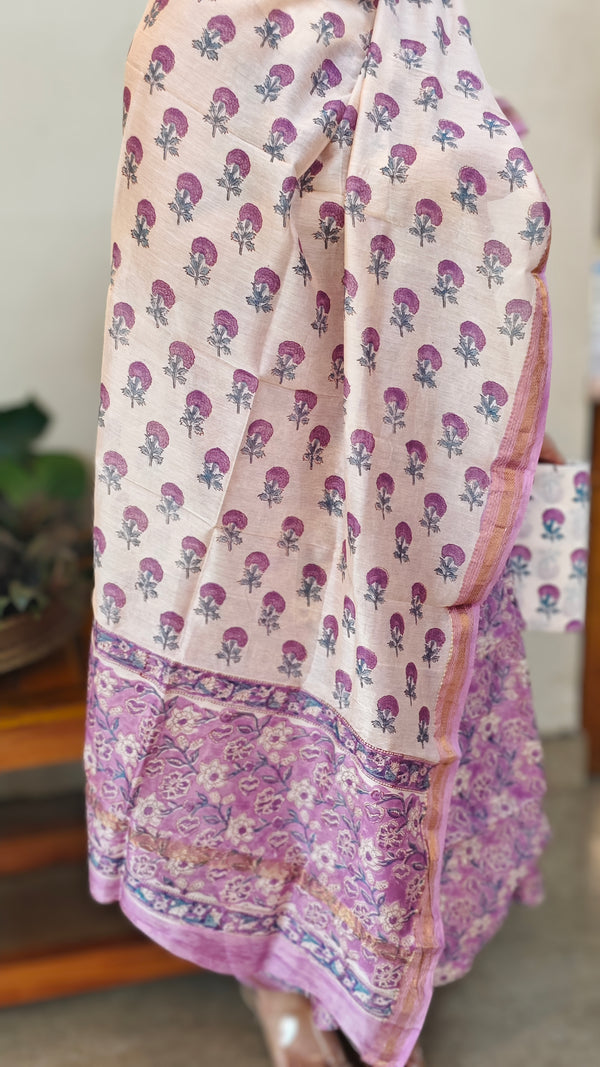 Lilac maheshwari salwar suit