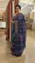 Royal blue woven bamboo tussar silk saree