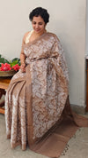 Taupe shade tussar silk saree - 9TF