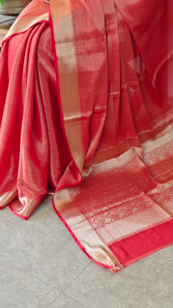 Red banarasi georgette saree