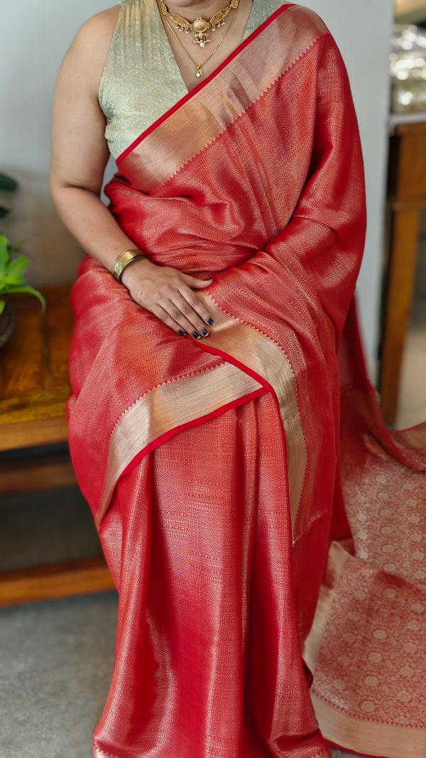Red banarasi georgette saree