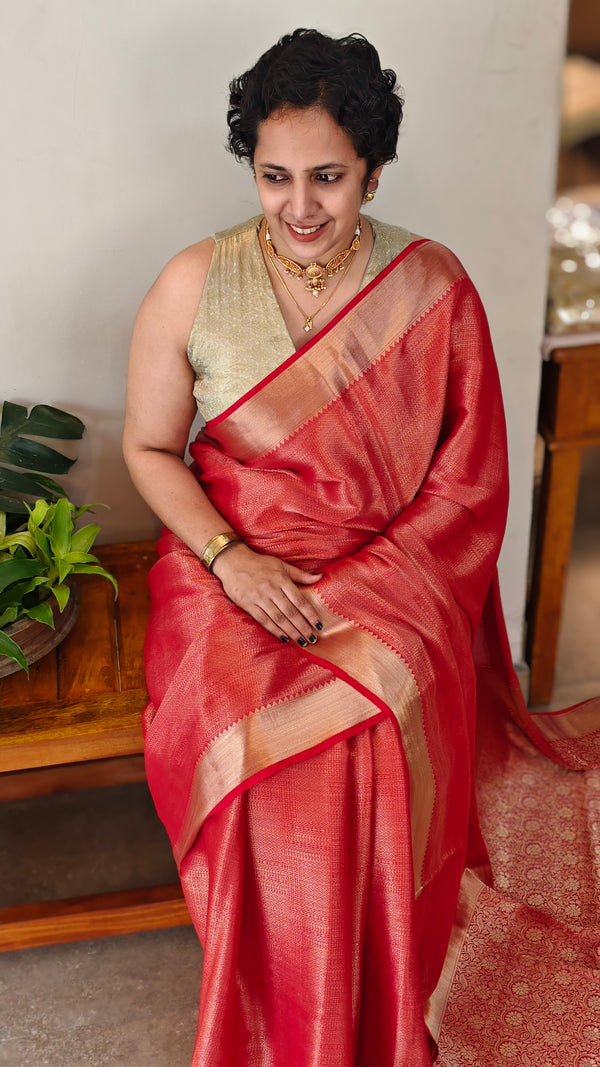 Red banarasi georgette saree