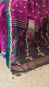 Purple muslin jamdani saree