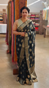 Black banarasi georgette saree