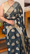 Black banarasi georgette saree