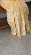 Yellow embroidered tussar silk saree - KJ87