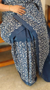 Navy blue embroidered tussar silk saree - KJ87