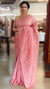 Blush pink checked tussar silk saree - NZ91