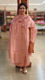 Dusty peach embroidered checked tussar silk suit - 81NZ