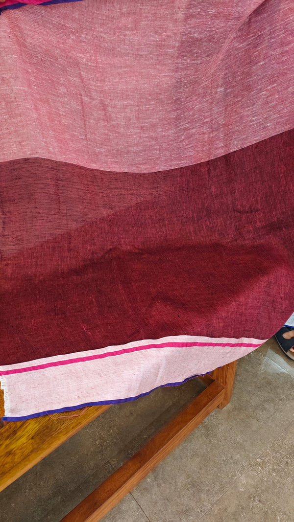 Black and grey linen cotton saree