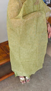 Olive green net kota suit