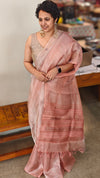 Lilac and rose gold tissue silk saree - 2M83