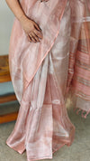 Lilac and rose gold tissue silk saree - 2M83