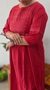 Red cotton kurti set