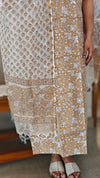 Beige and white cotton suit