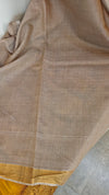 Light beige moonga tussar silk saree