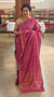 Dark pink checked desi tussar silk saree