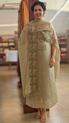 Sage green cutwork embroidered suit - C632