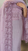 Lavender cutwork embroidered suit - C632