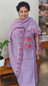 Lavender cutwork net kota suit