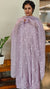 Lavender crushed organza pleated suit - V842