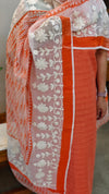 Orange jute blended suit
