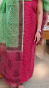 Maroon and green suit