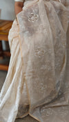 Cream shade silky kota saree with cutwork - NNF2