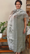 RH64 - Sage green applique embroidered linen cotton suit