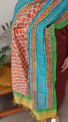 Brown semi tussar silk suit