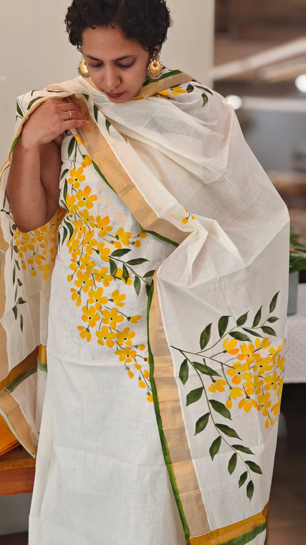 Hand painted kerala salwar suit