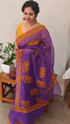 Violet net kota saree