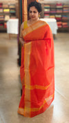 Orange cotton silk saree