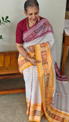 Cotton checked handloom saree with Pochampally borders