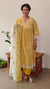 Yellow printed cotton kurti set