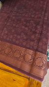Green and wine chanderi banarasi silk saree