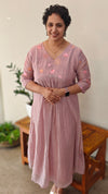 Lilac mul chanderi dress
