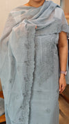 Powder blue mul chanderi suit - 8191