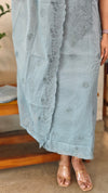 Powder blue mul chanderi suit - 8191