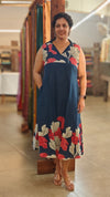 Aegean blue floral printed top