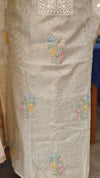 Beige chanderi salwar suit