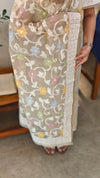 Beige chanderi salwar suit