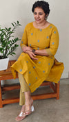 Mustard cotton kurti set