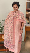 Blush pink semi tussar silk suit