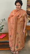 Copper brown semi silk suit